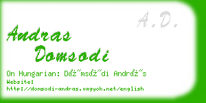 andras domsodi business card